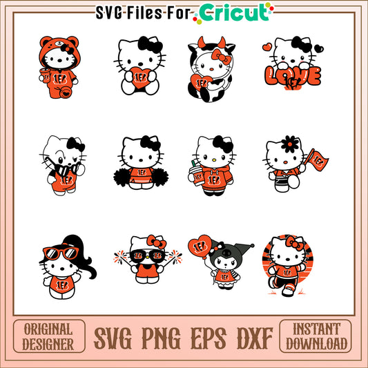 Hello Kitty Bengals SVG Bundle