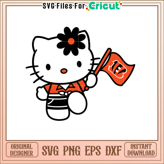 Hello Kitty Bengals SVG Design for Fans and Crafters