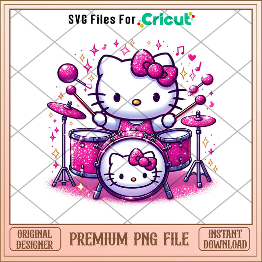 Hello Kitty Blink Pink Drum  design png, Hello Kitty png, digital download
