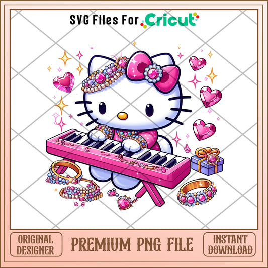 Hello Kitty Blink Pink piano png, Hello Kitty png, digital download