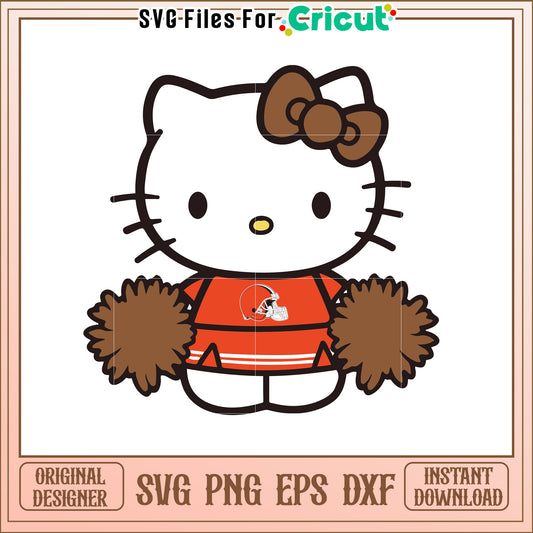 Hello Kitty Browns Cheerleader SVG
