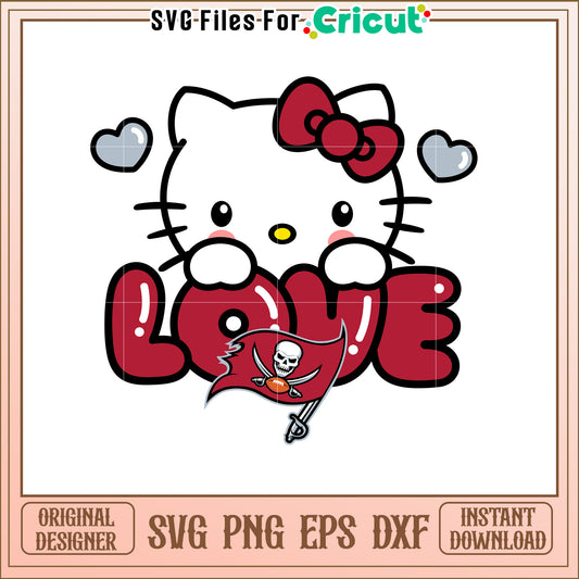 Hello Kitty Buccaneers SVG Love Design