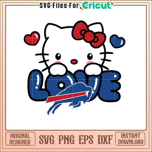 Hello Kitty Buffalo Bills Love SVG