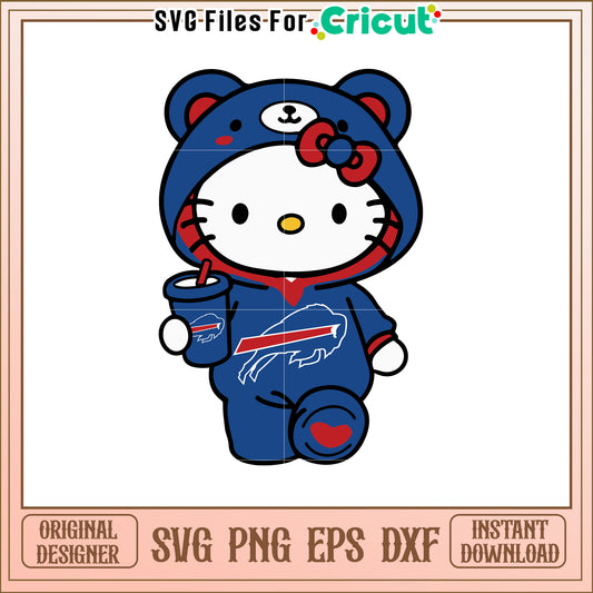 Hello Kitty Buffalo Bills SVG Design