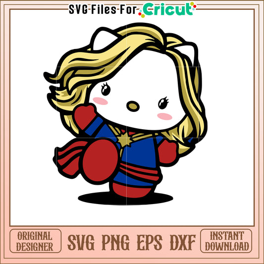 Hello Kitty Captain Marvel SVG