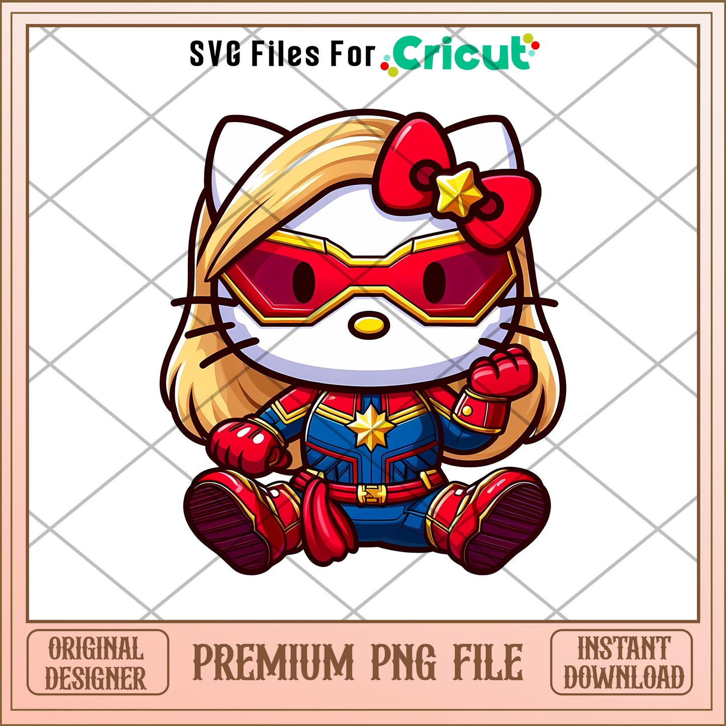 Hello Kitty Captain Marvel png, The marvel png, digital dowload