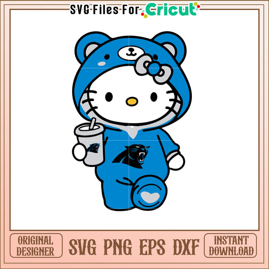 Hello Kitty Carolina Panthers SVG