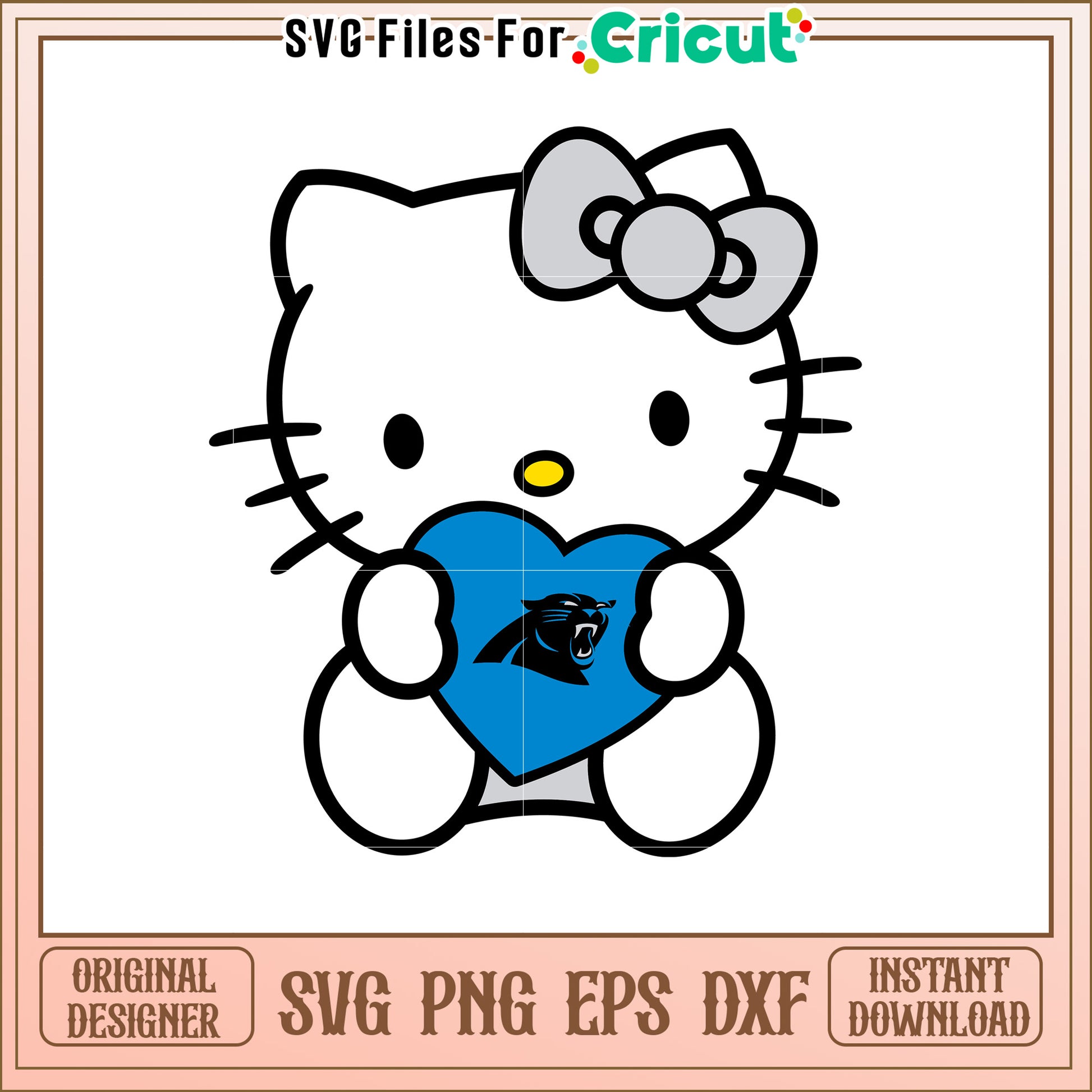 Hello Kitty Carolina Panthers SVG Design Heart Art