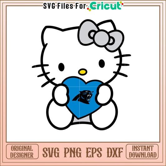 Hello Kitty Carolina Panthers SVG Design Heart Art