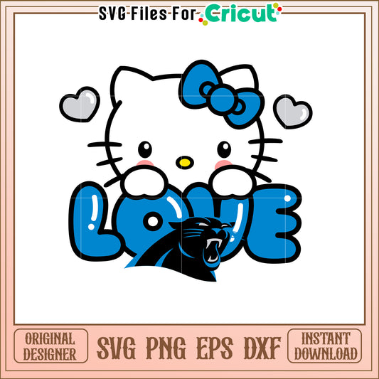 Hello Kitty Carolina Panthers SVG Love