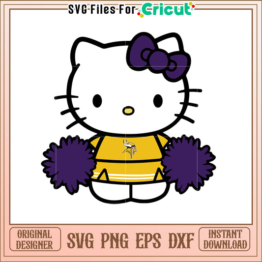 Hello Kitty Cheerleader SVG Design for Fans Decor