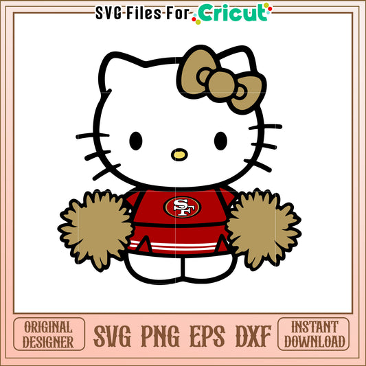 Hello Kitty Cheerleader SVG Digital Design File