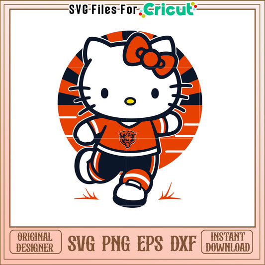 Hello Kitty Chicago Bears SVG