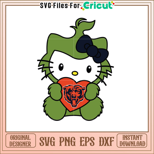 Hello Kitty Chicago Bears SVG Design