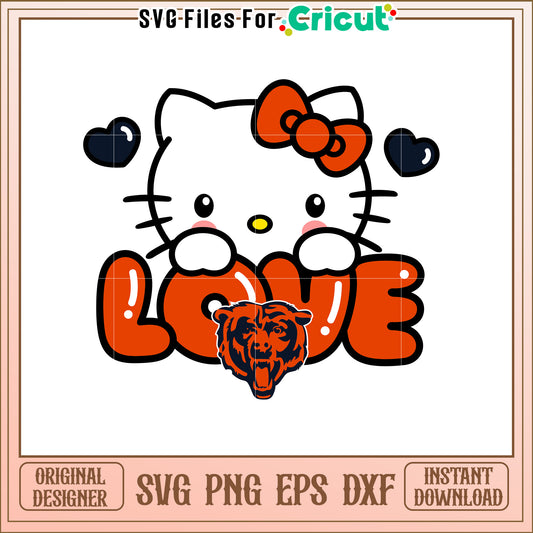 Hello Kitty Chicago Bears SVG Love