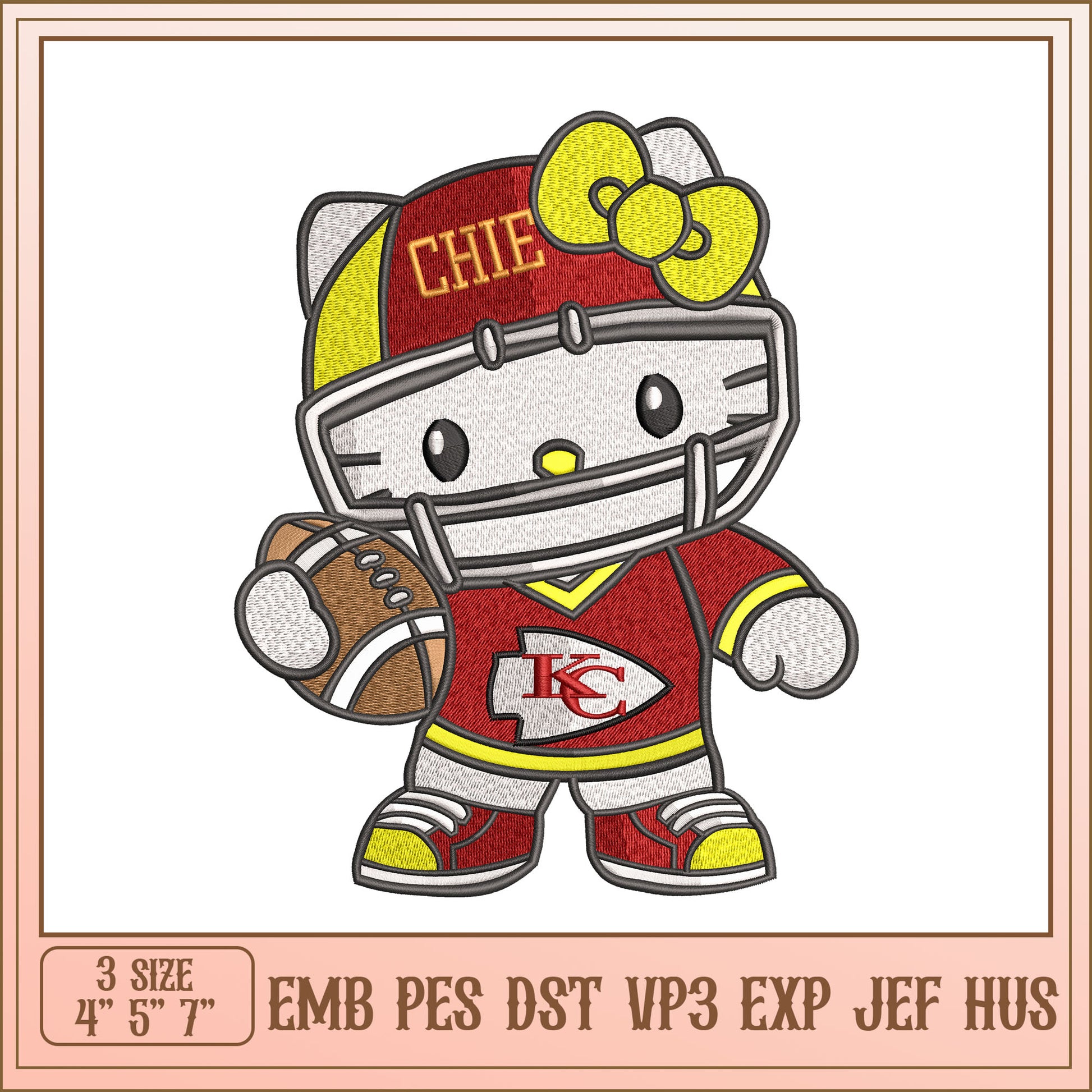 Hello Kitty Chiefs Embroidery Design