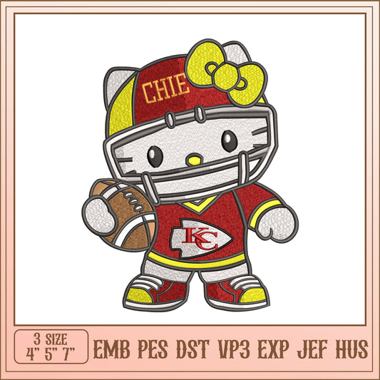 Hello Kitty Chiefs Embroidery Design