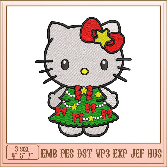 Hello Kitty Christmas Embroidery Design