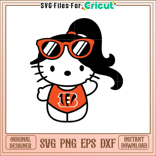 Hello Kitty Cincinnati Bengals SVG Design for Fans