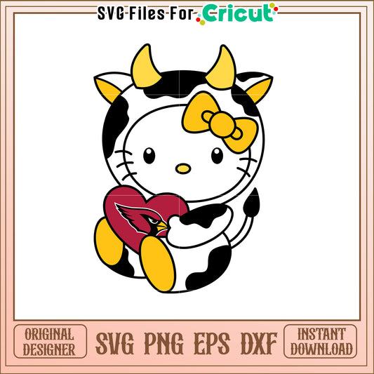 Hello Kitty Cow Arizona Cardinals SVG