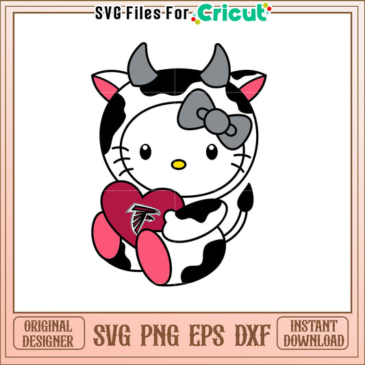 Hello Kitty Cow Atlanta Falcons SVG Design