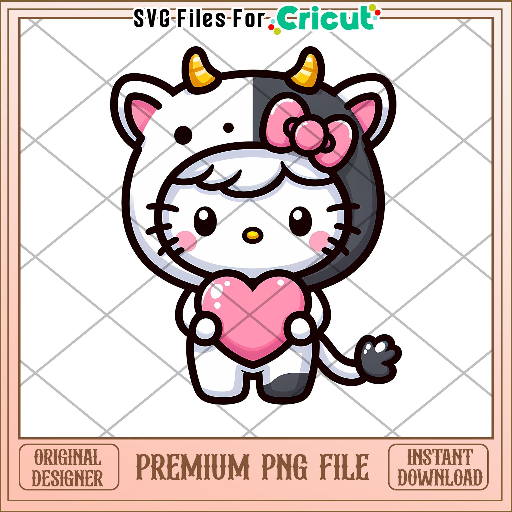 Hello Kitty Cow PNG Sublimation