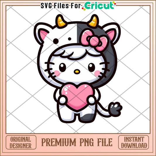 Hello Kitty Cow PNG Sublimation