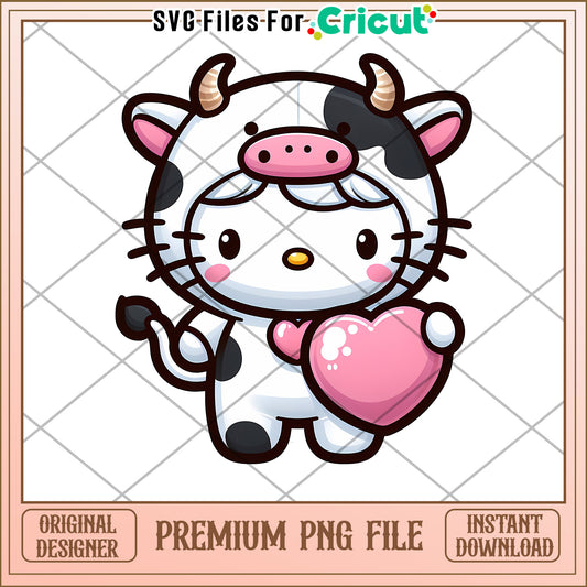 Hello Kitty Cow PNG, Instant Download