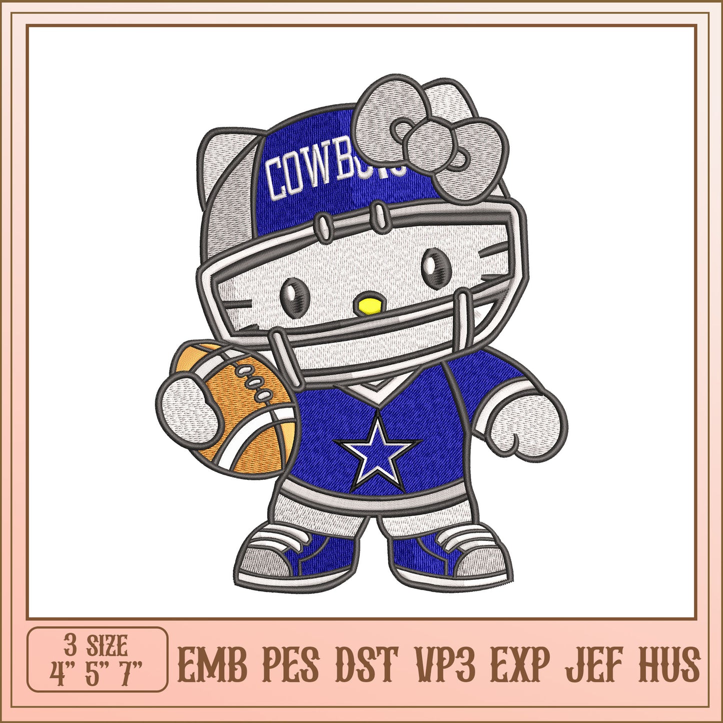Hello Kitty Cowboys Embroidery Design