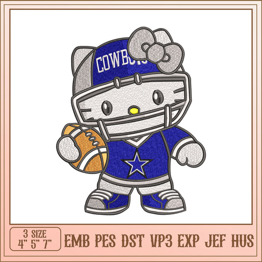 Hello Kitty Cowboys Embroidery Design