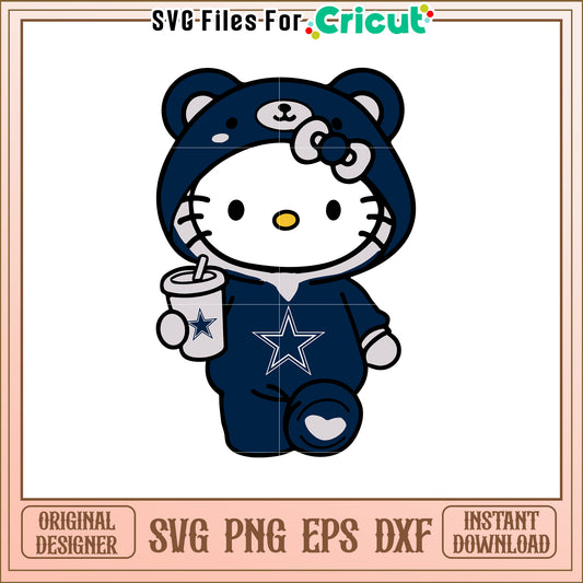 Hello Kitty Dallas Cowboys SVG