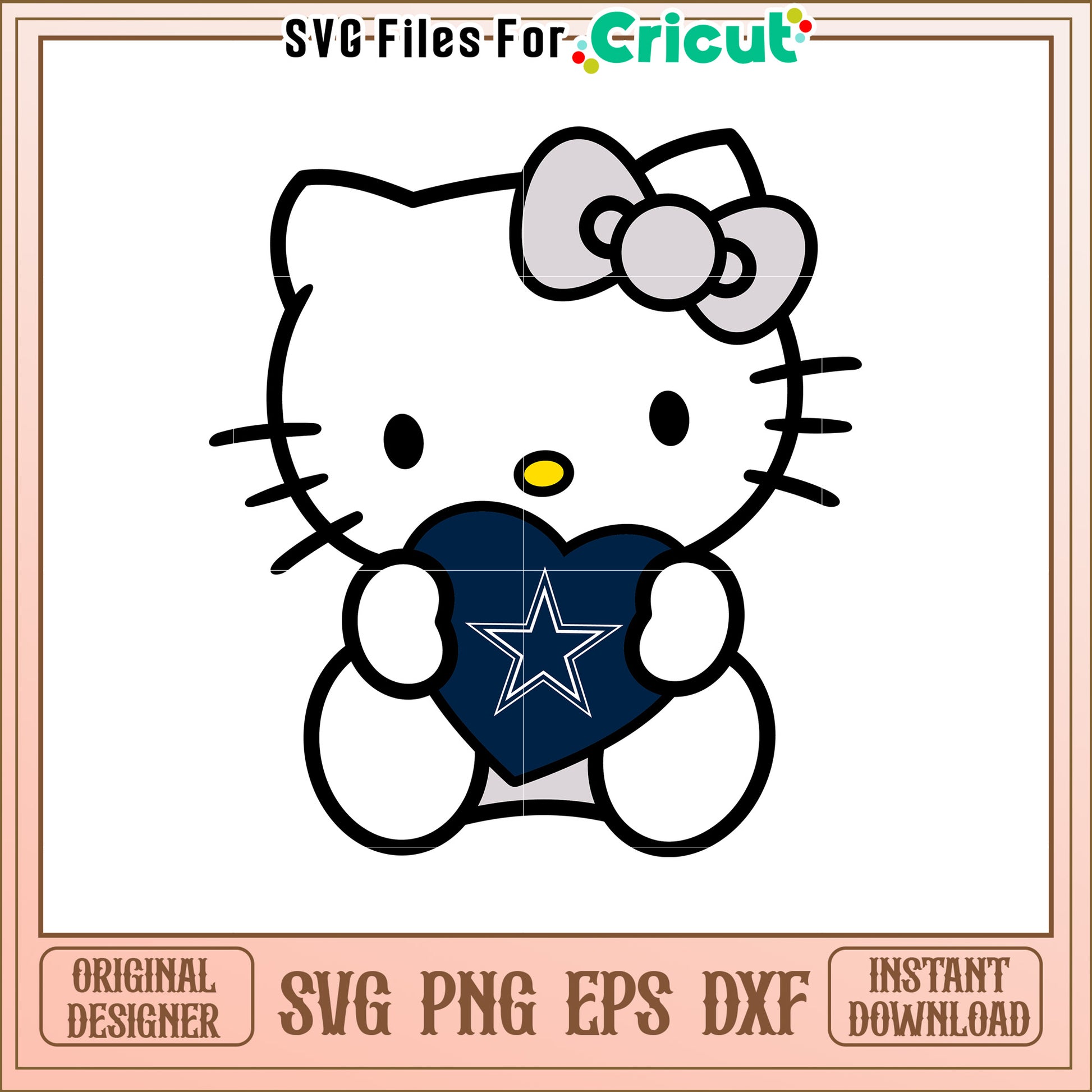 Hello Kitty Dallas Cowboys SVG Design