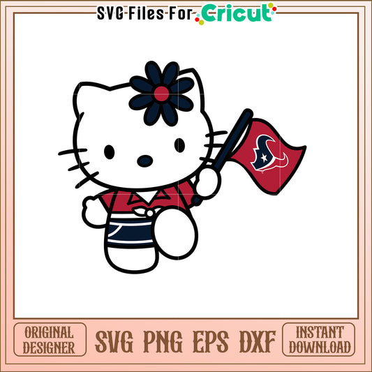 Hello Kitty Dallas Texans SVG Design for Fans