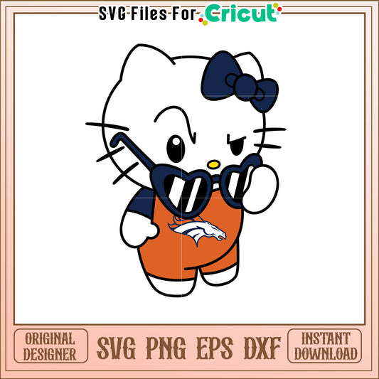 Hello Kitty Denver Broncos SVG Design for Fans
