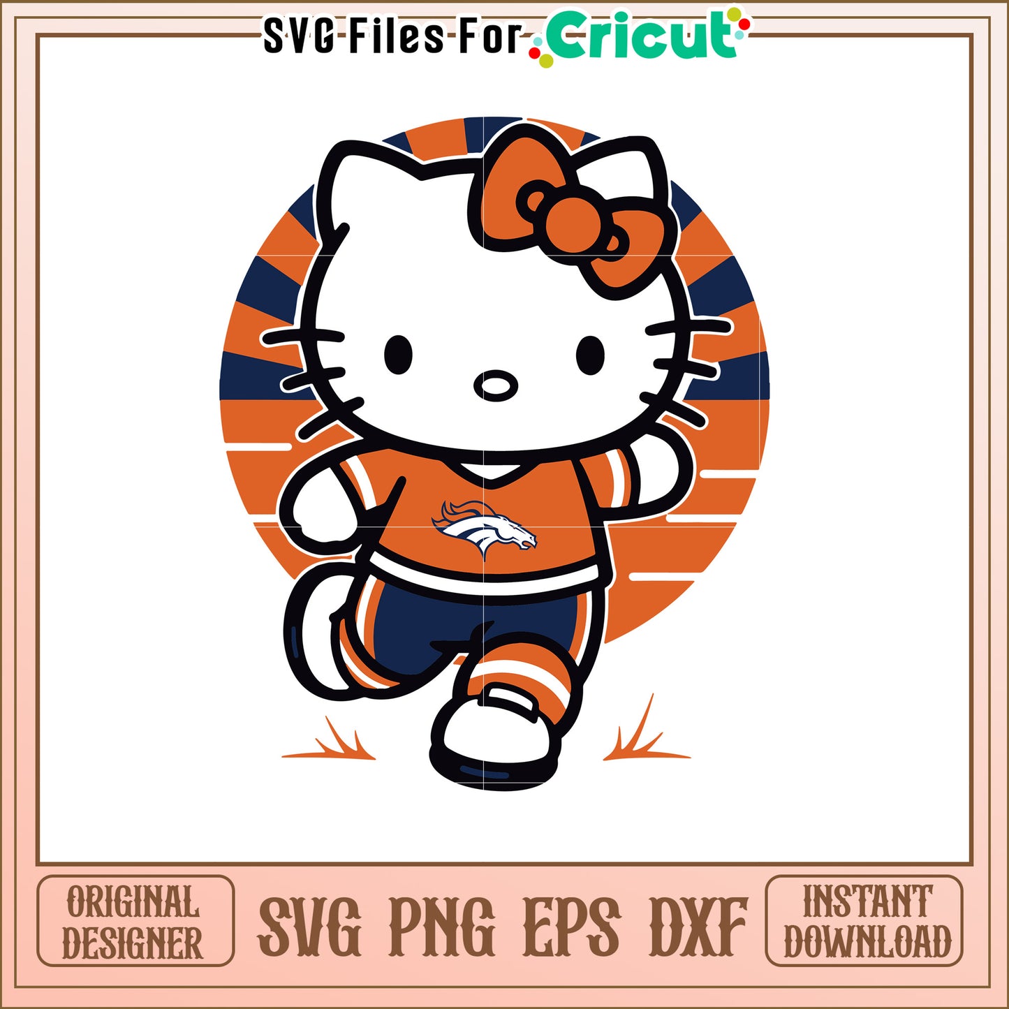 Hello Kitty Denver Broncos SVG Sport Design Art