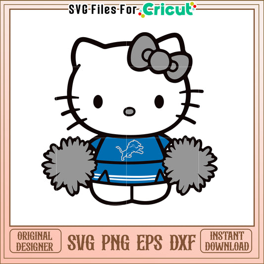 Hello Kitty Detroit Lions SVG