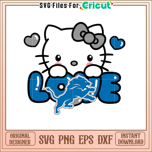 Hello Kitty Detroit Lions SVG Design