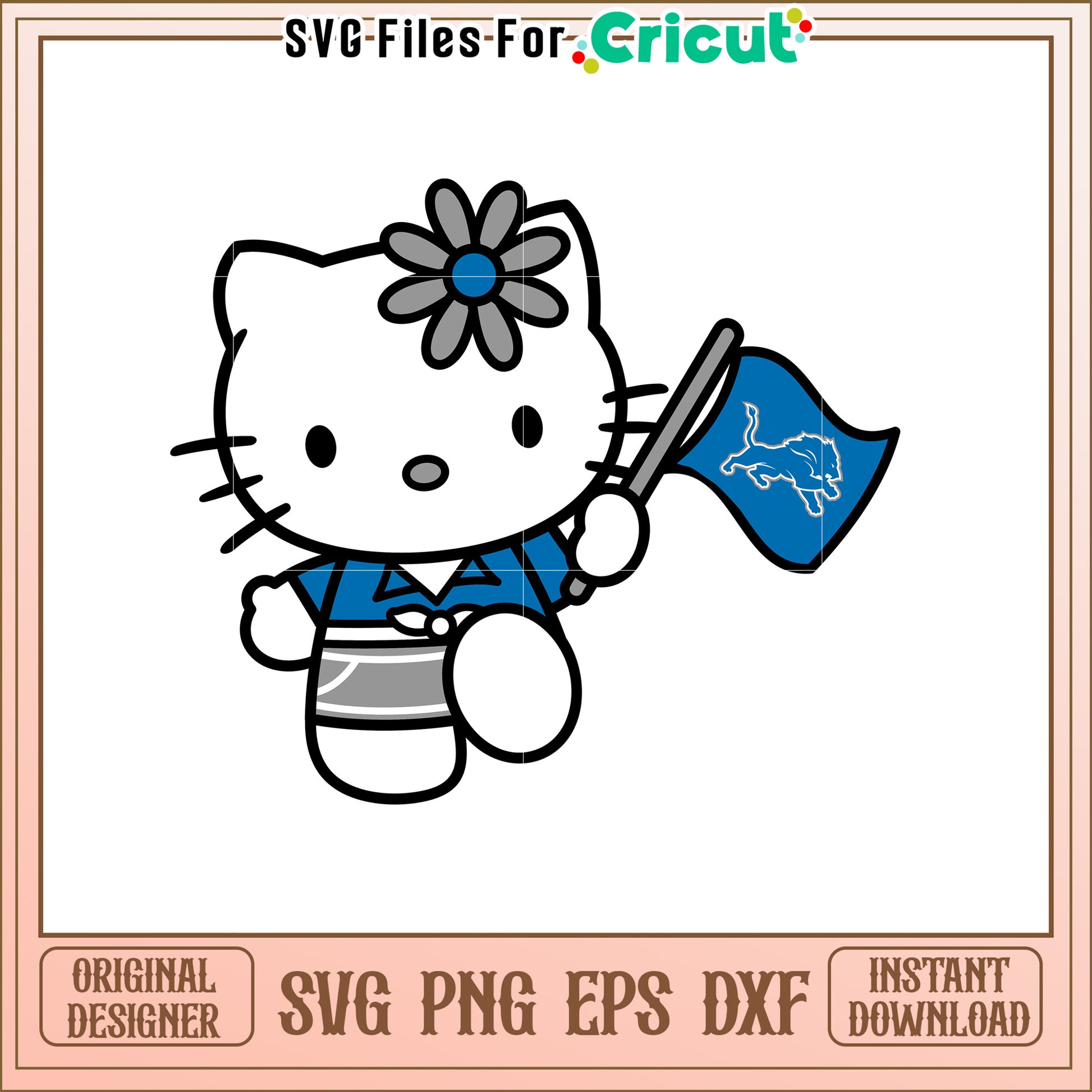 Hello Kitty Detroit Lions SVG Design for Fans