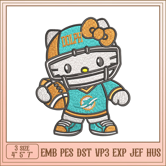 Hello Kitty Dolphins Embroidery Design