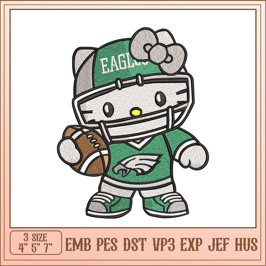 Hello Kitty Eagles Embroidery Design