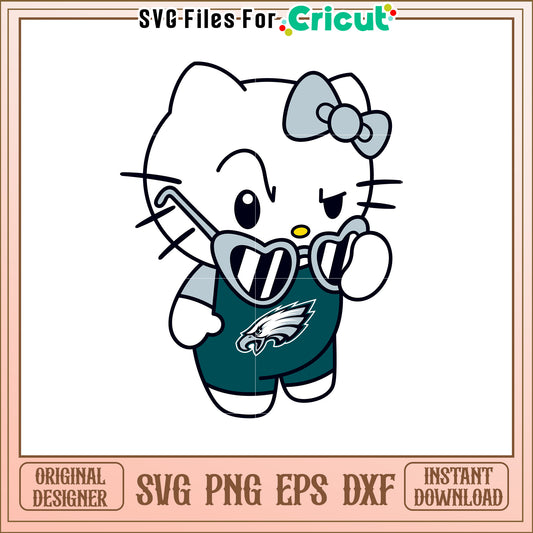 Hello Kitty Eagles SVG Design for Fans and Crafters