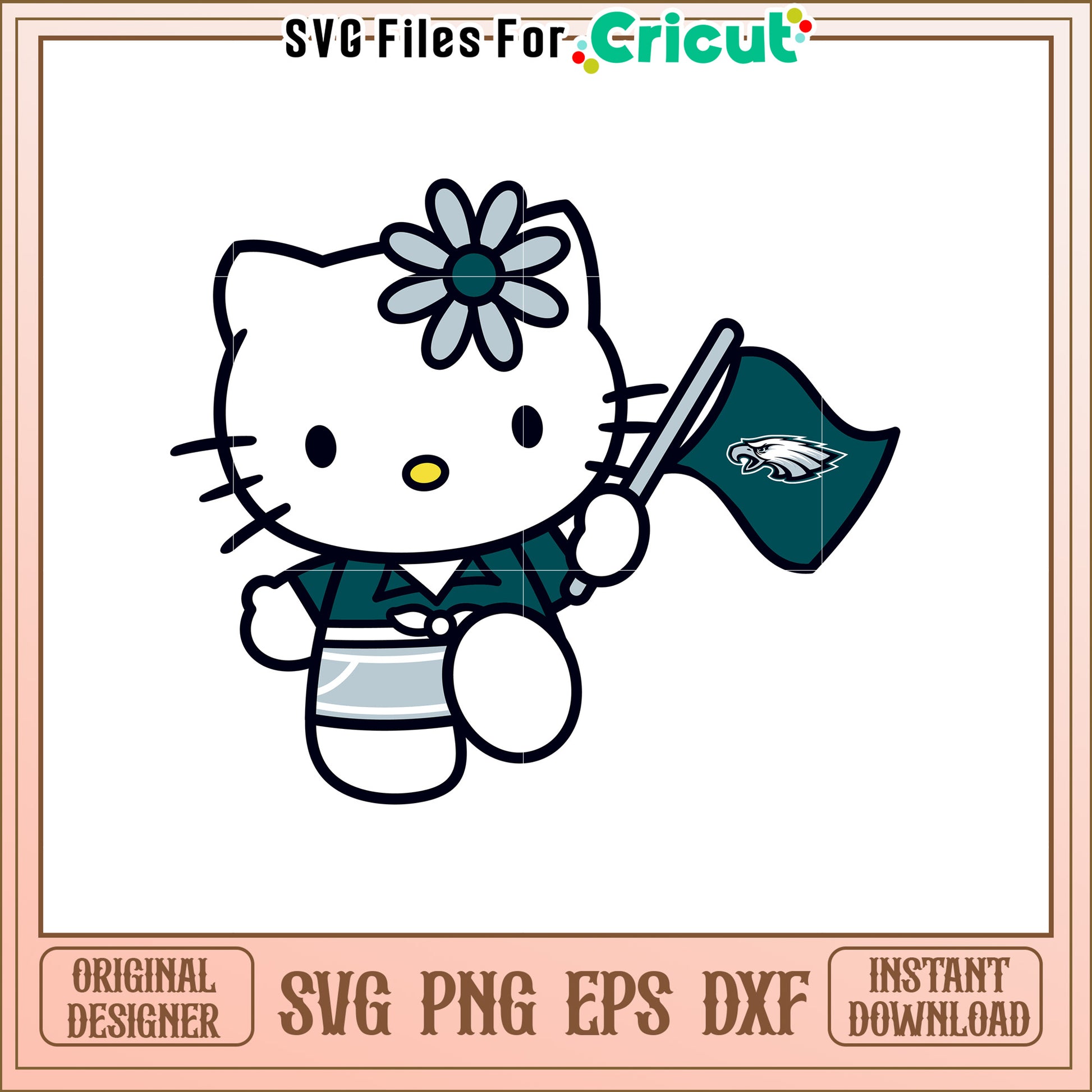 Hello Kitty Eagles SVG Design for Sports Fans