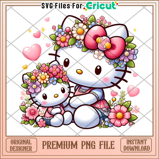 Hello Kitty Floral PNG Cricut Design