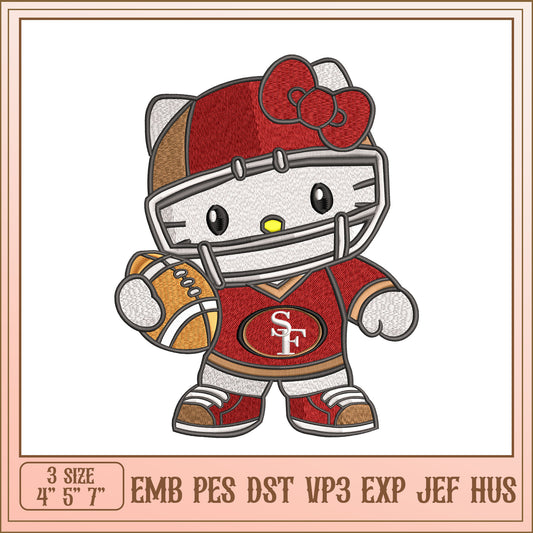 Hello Kitty Football Embroidery Design for All Formats 4 5 7