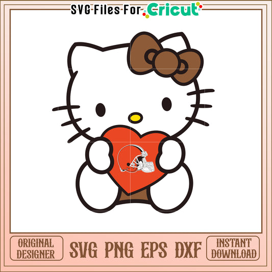 Hello Kitty Football Heart SVG Design for Fans