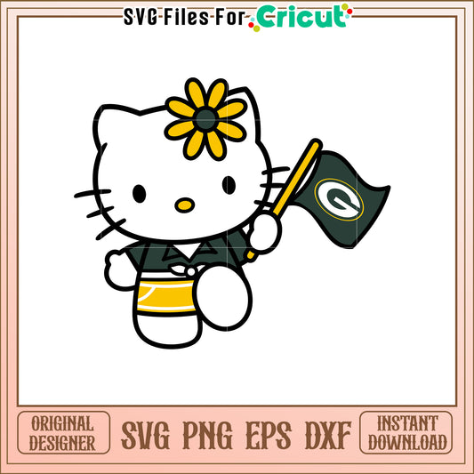 Hello Kitty Green Bay Packers SVG Design for Fans