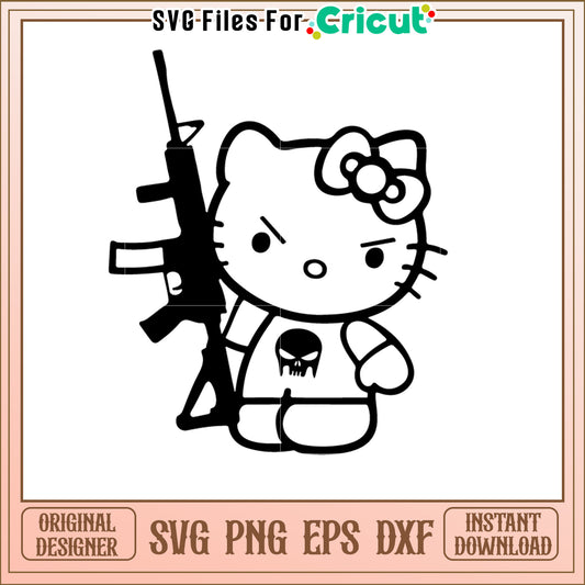 Hello Kitty Gun SVG Vector