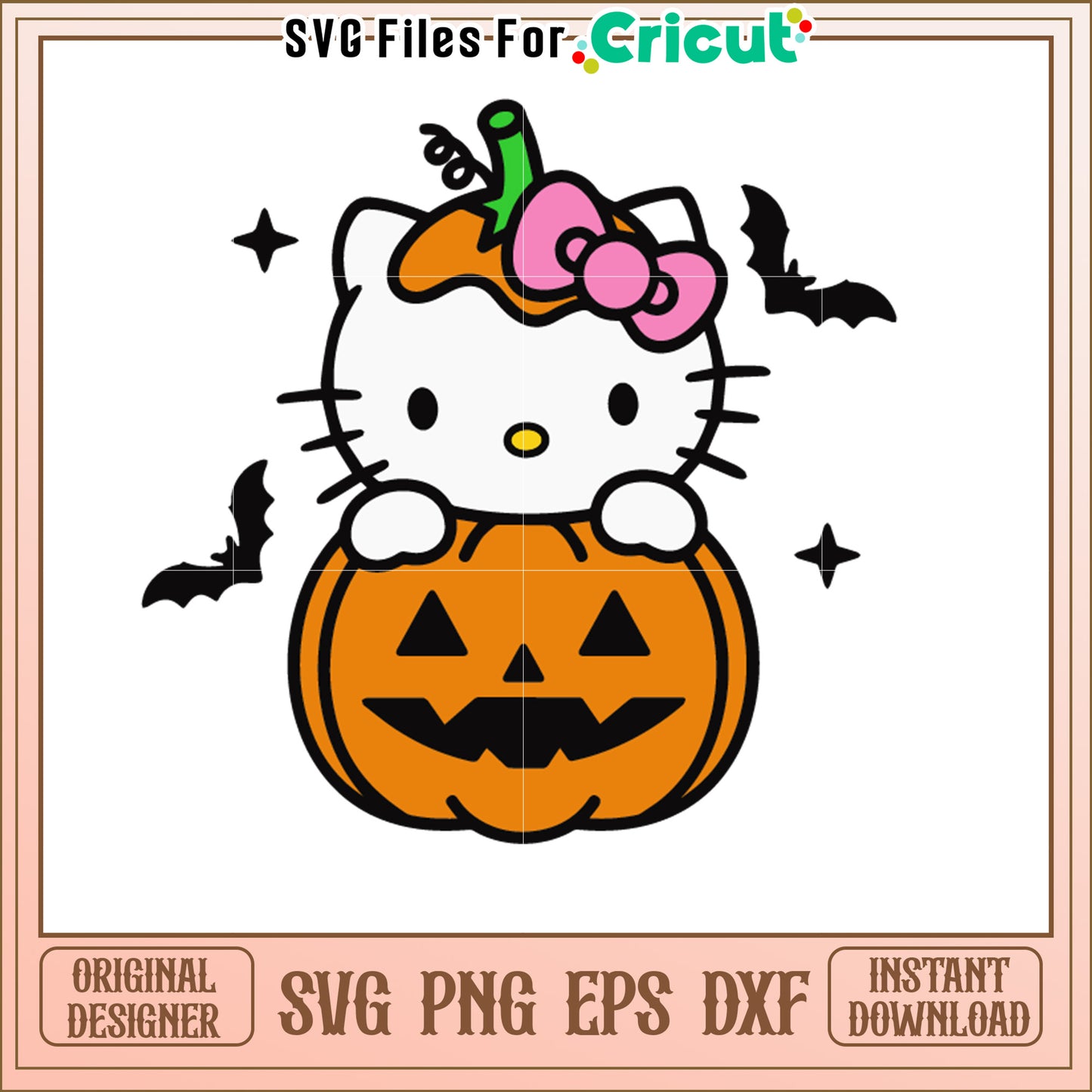 Hello Kitty Halloween Pumpkin SVG