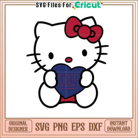 Hello Kitty Heart Design for Giants Fans SVG File