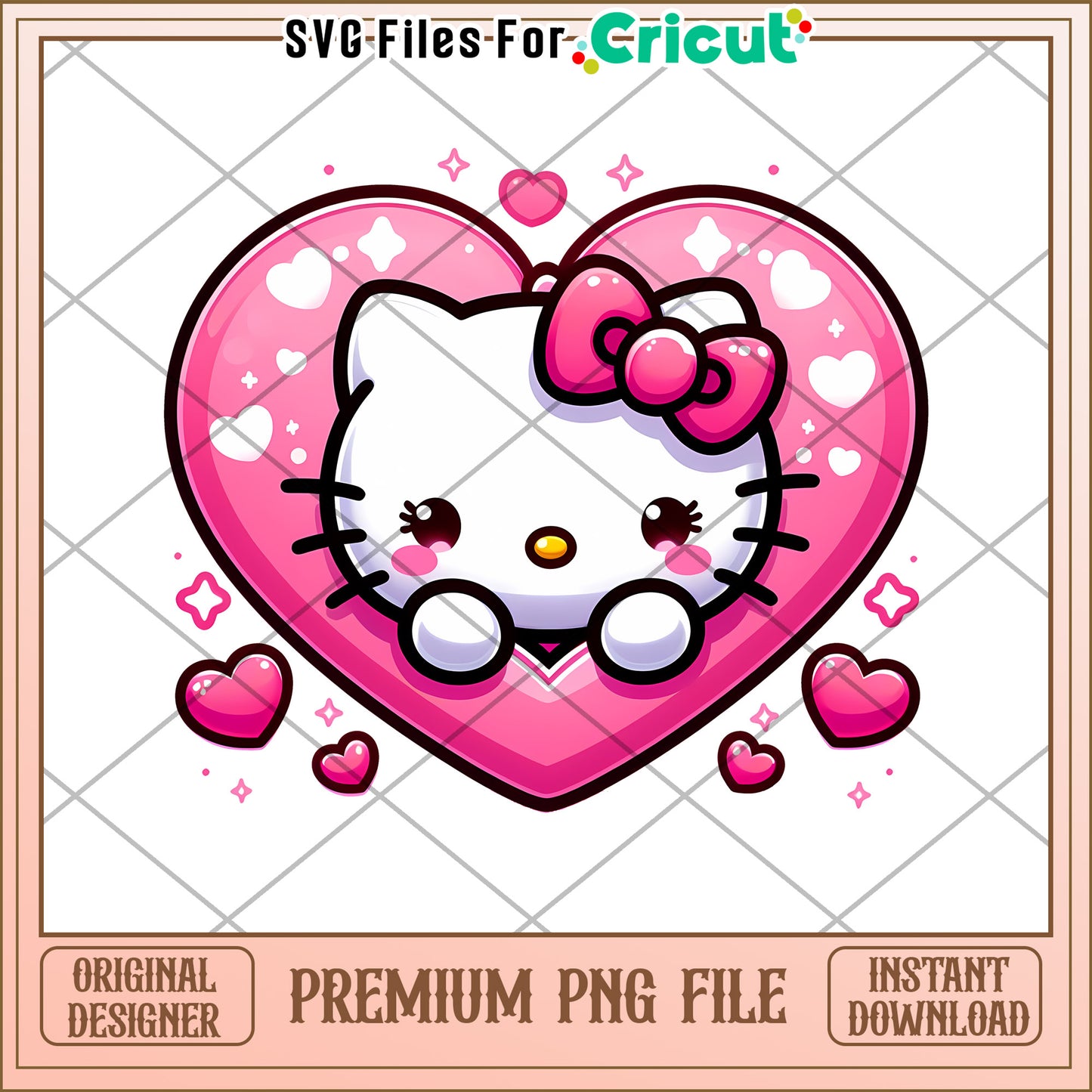 Hello Kitty Heart PNG Cricut File